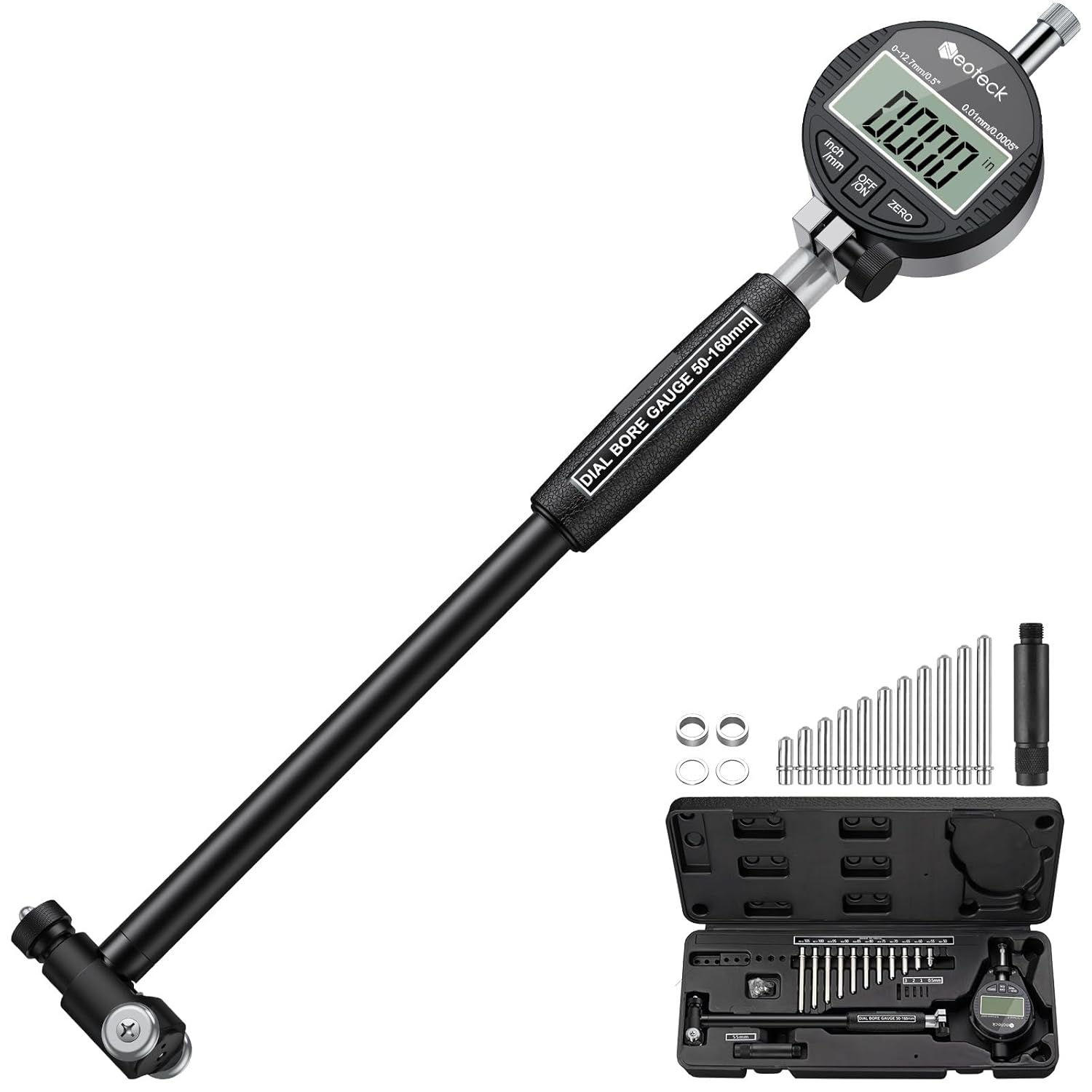 Neoteck Digital Dial Bore Gauge Set 2-6 Inch 0.0005in