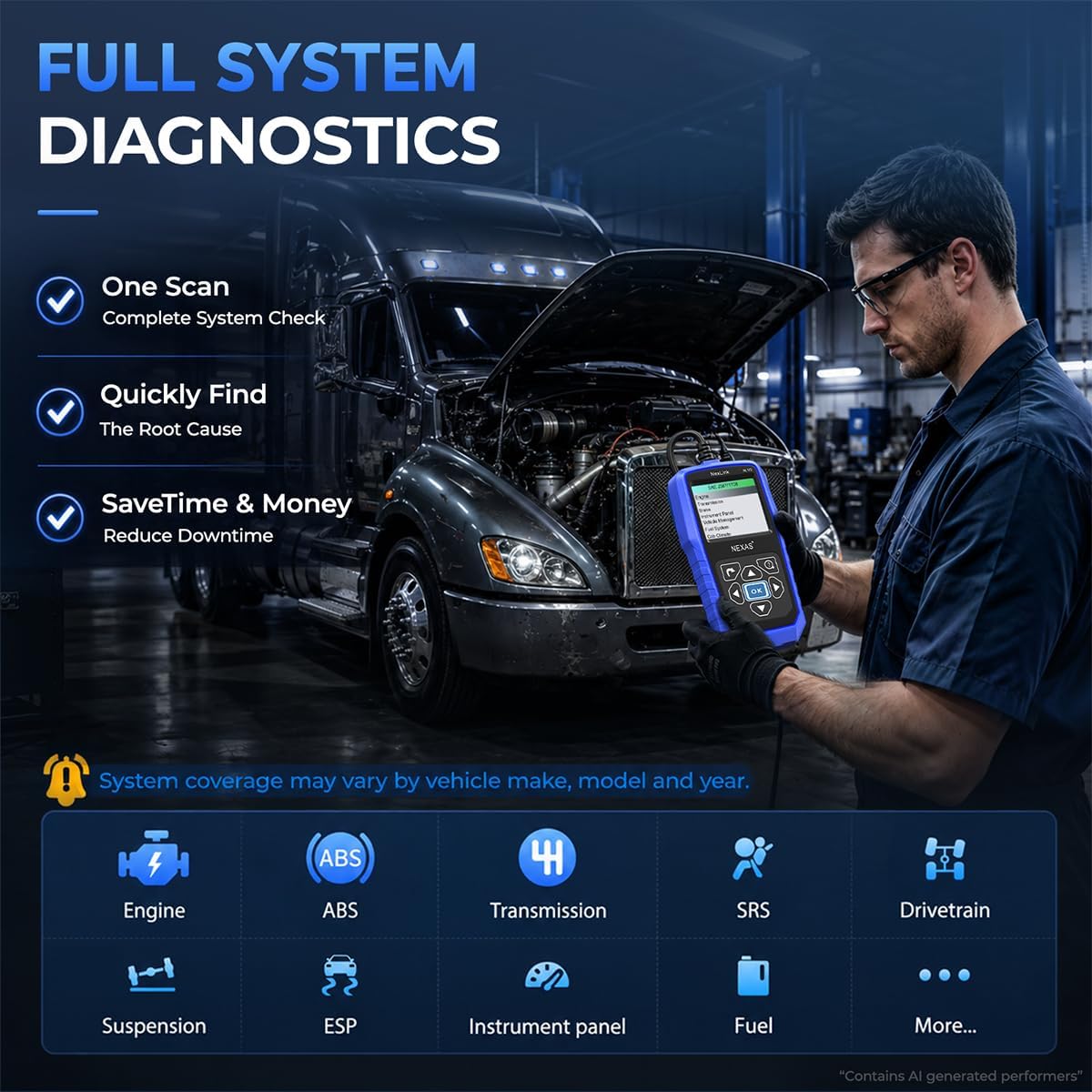 NEXAS NL102 Heavy Duty Truck Scanner J1939 J1708 view 3
