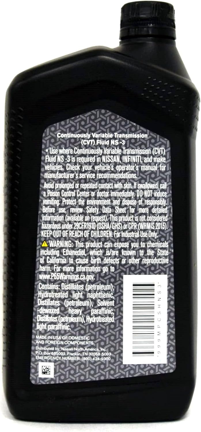 Nissan CVT-3 NS-3 CVT Transmission Fluid, 5 Quart view 3