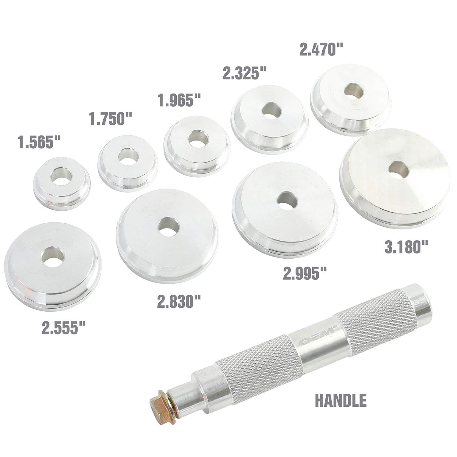 OEMTOOLS 27119 Bearing Race and Seal Driver Set - 9 Driver Sizes with Case view 2
