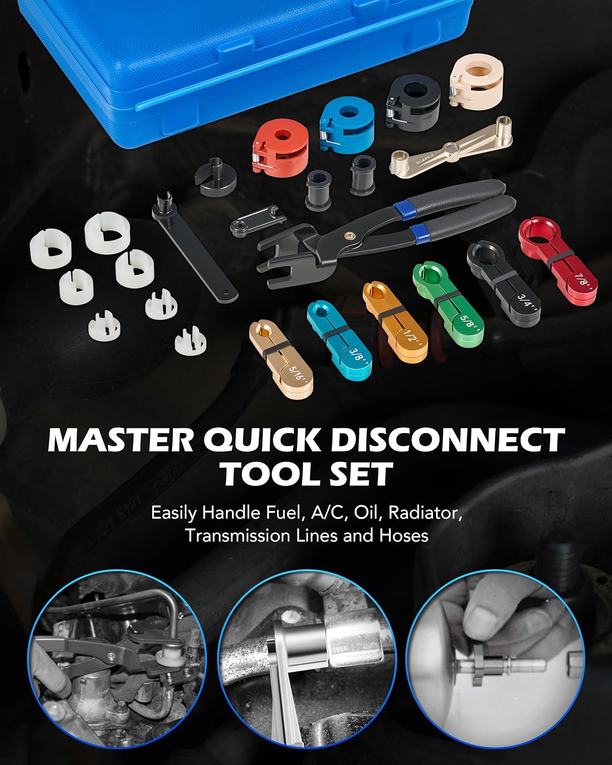 35pc Transmission & Fuel Line Disconnect + Hose Clamp Set view 3