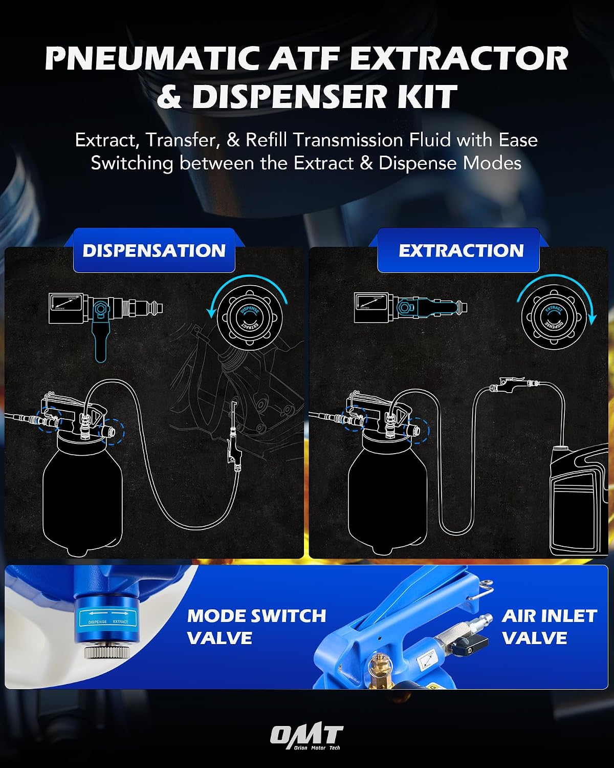 6L Pneumatic Transmission Fluid Evacuator and Filler Set view 2