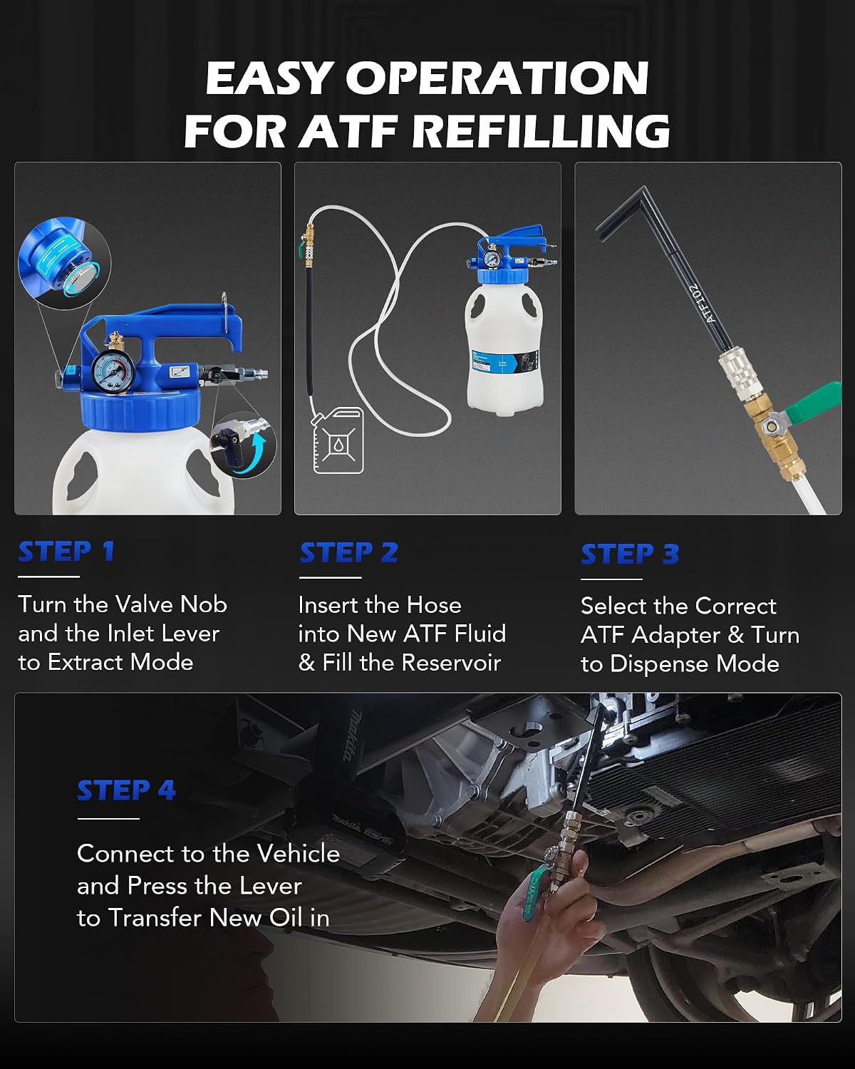 6L Pneumatic Transmission Fluid Evacuator and Filler Set view 3