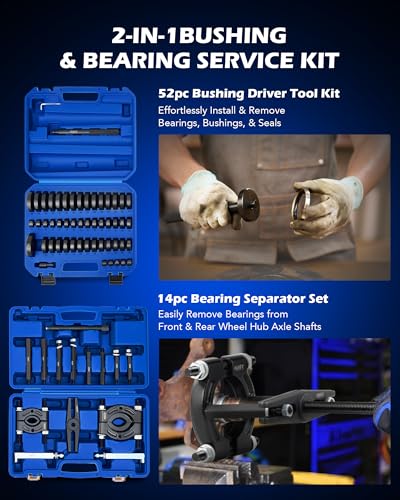 2-in-1 Bushing Driver & 5-Ton Bearing Separator Puller Kit view 3