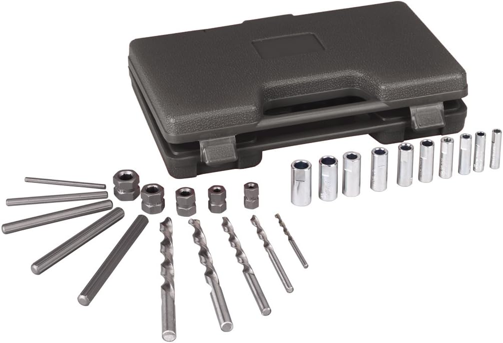 Screw, Bolt and Stud Extractor Set 25-Piece with Drill Bits