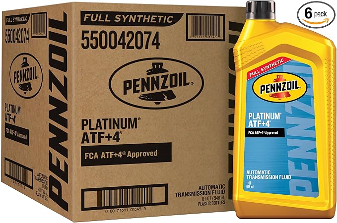 Pennzoil Platinum ATF+4 Full Synthetic Fluid, 6-Quart Case
