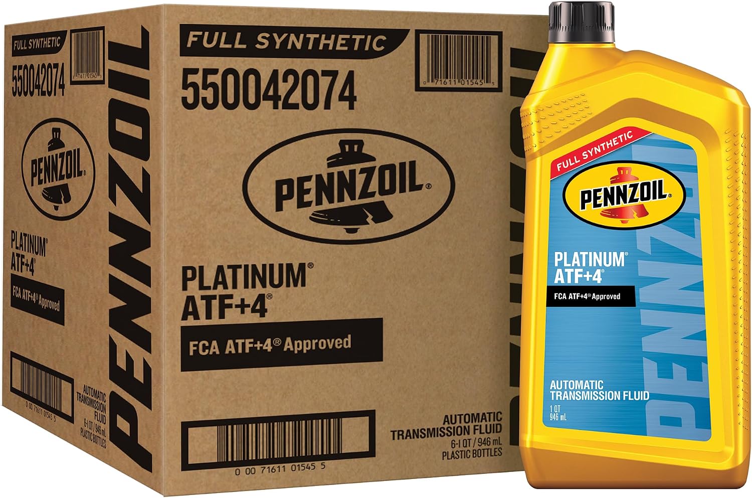 Pennzoil Platinum ATF+4 Full Synthetic Fluid, 6-Quart Case view 2