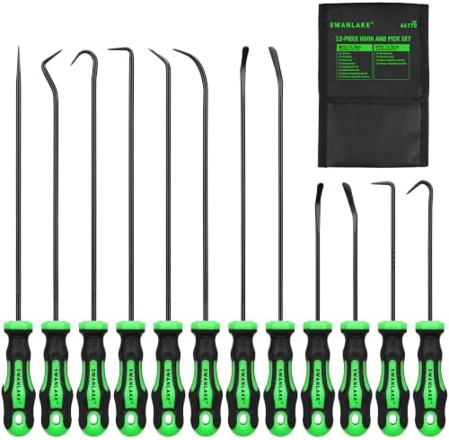 12-Piece Pick and Hook Set, Long and Short Precision Seal and O-Ring Removal Tools view 2