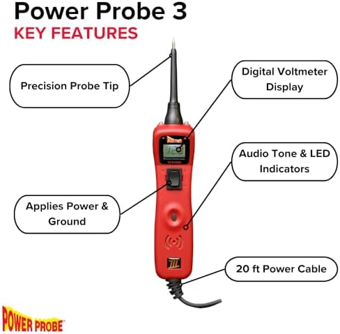 Power Probe 3 PP3CSRED Circuit Tester, 12-24V Power and Ground view 2