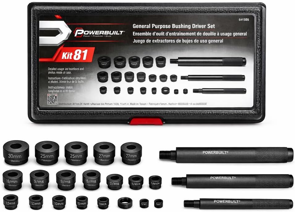 Powerbuilt 641335 General Purpose Bushing Driver Kit, 23-Piece