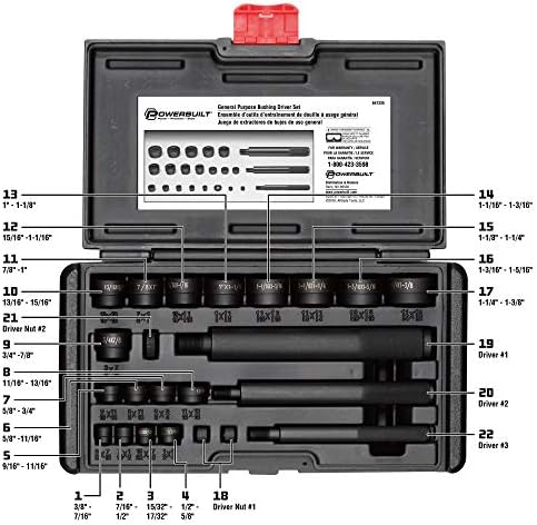 Powerbuilt 641335 General Purpose Bushing Driver Kit, 23-Piece view 3