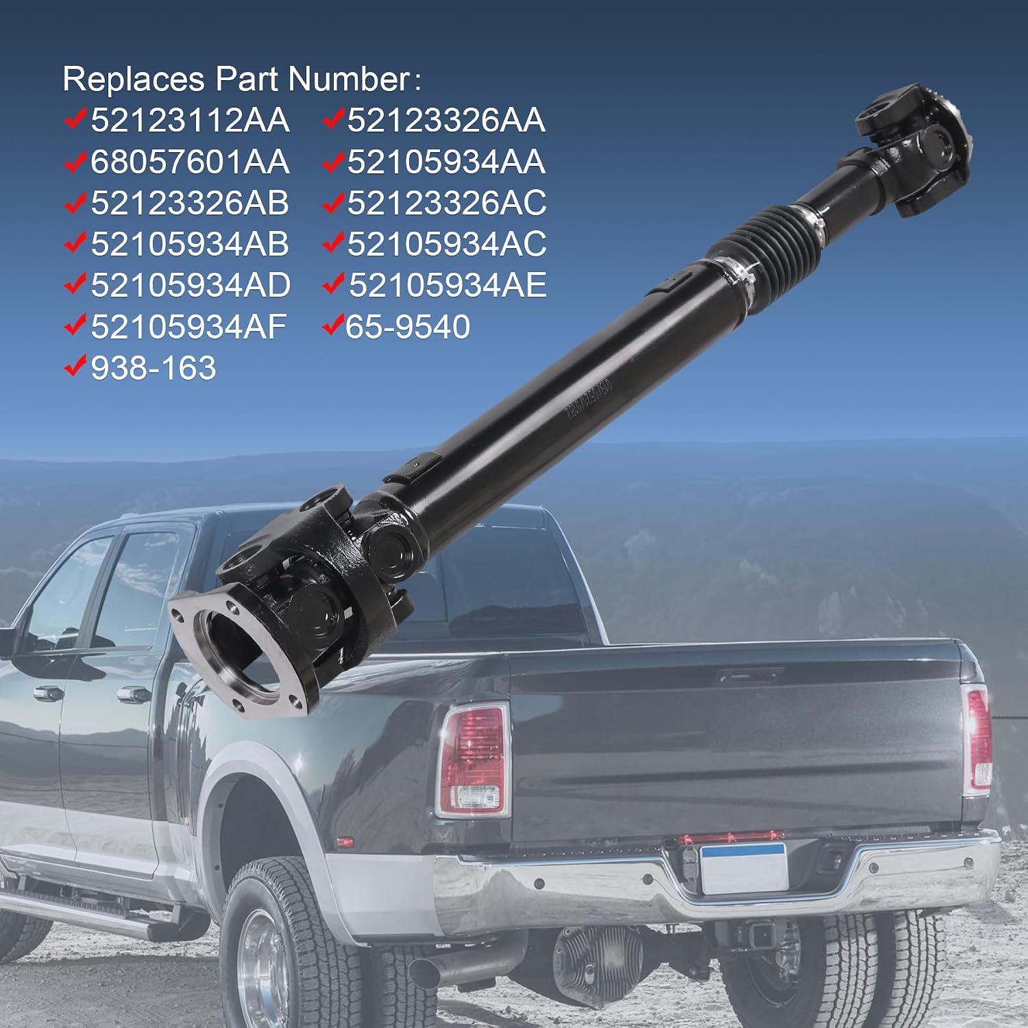 Ram 2500 3500 Diesel Front Driveshaft 52123326AB view 3