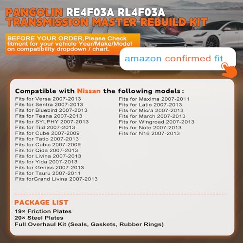 RE4F03A Transmission Master Rebuild Kit with Frictions and Steels view 2