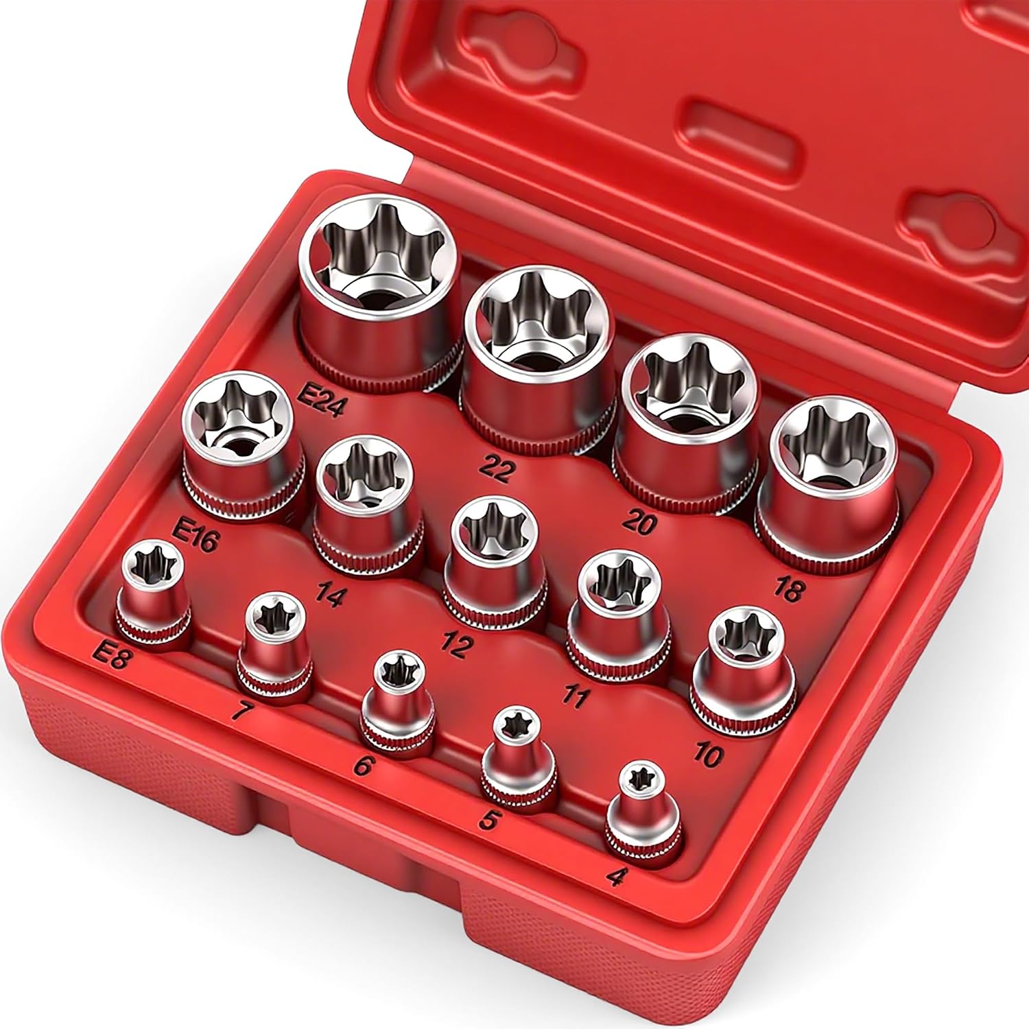 SEDY 14-Piece E-Torx Female Socket Set (E4-E24)