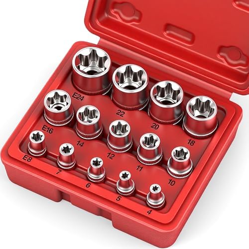 SEDY 14-Piece E-Torx Female Socket Set (E4-E24) view 2
