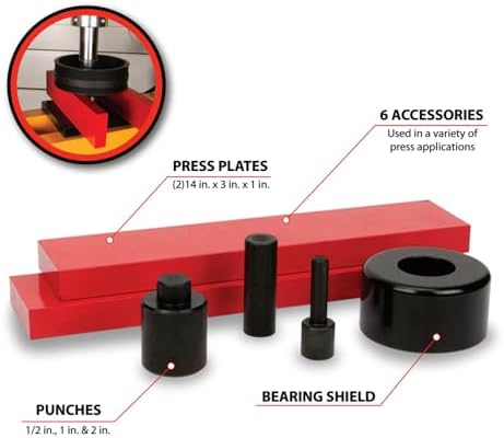 6-Piece Shop Press Accessory Kit with Punches and Plates view 2