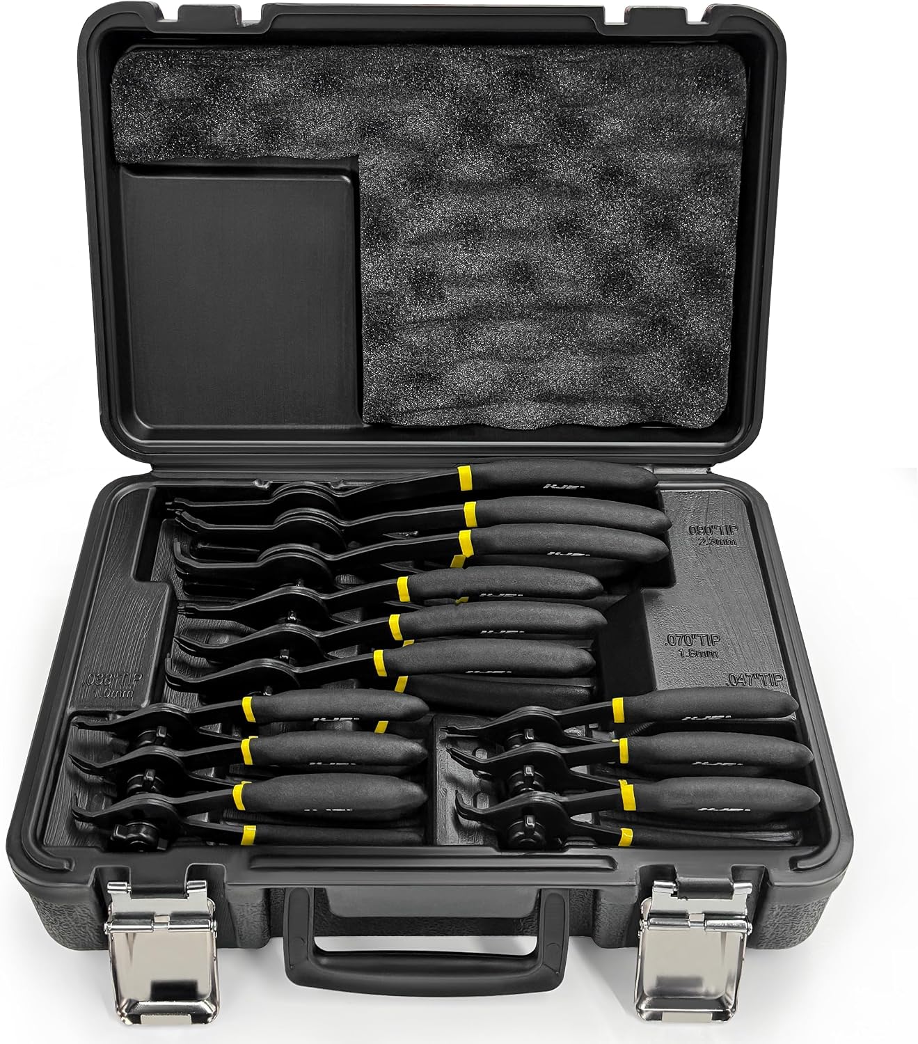 12-Piece Snap Ring Pliers Set with 45 and 90 Degree Jaws