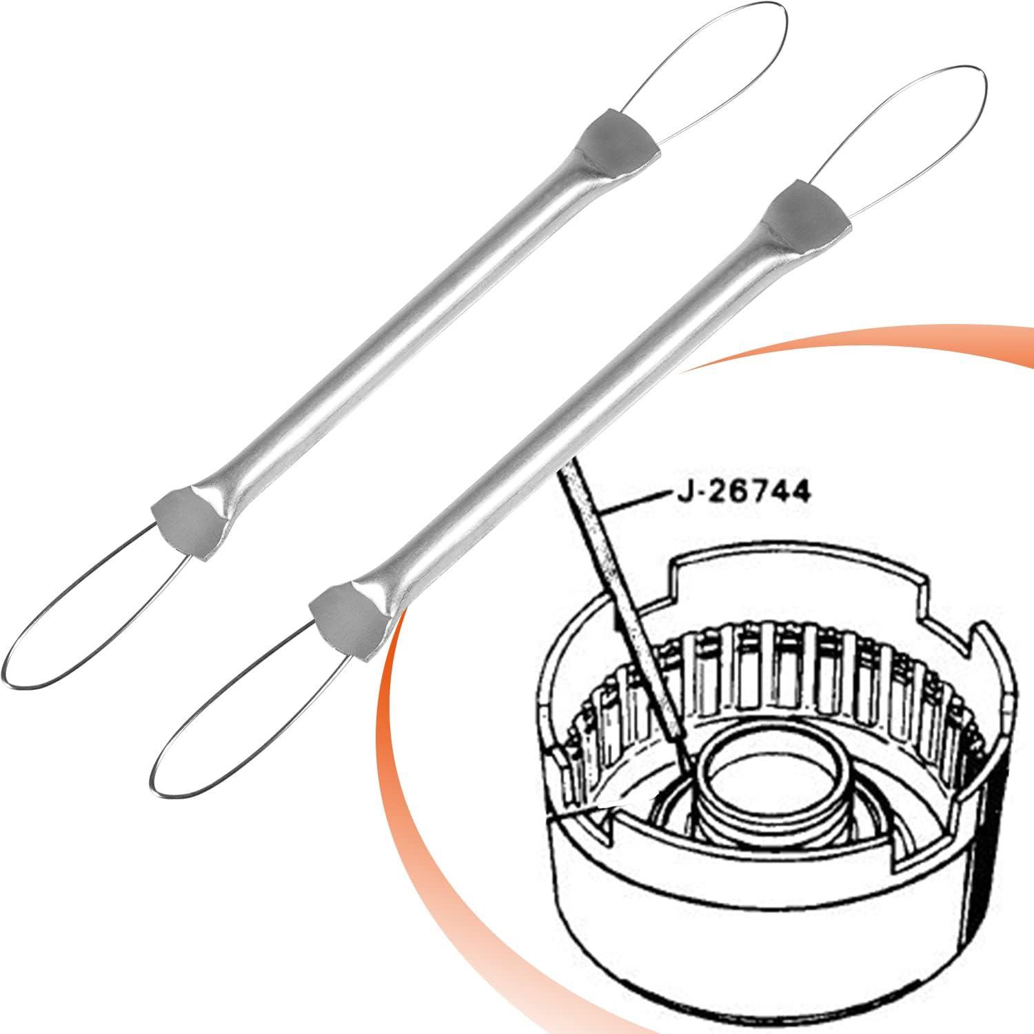 T-0015 Lip Seal Installer and Remover Transmission Tool (2-Piece) for TH400 and Rebuild Work
