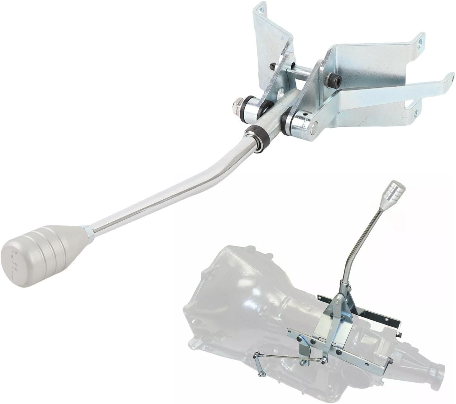 TH400 Automatic Floor Shifter Kit with 12 Inch Chrome Arm view 2