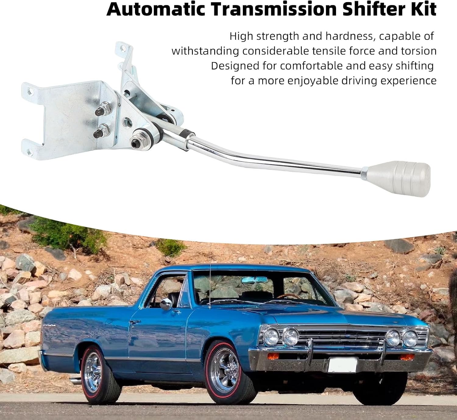 TH400 Automatic Floor Shifter Kit with 12 Inch Chrome Arm view 3