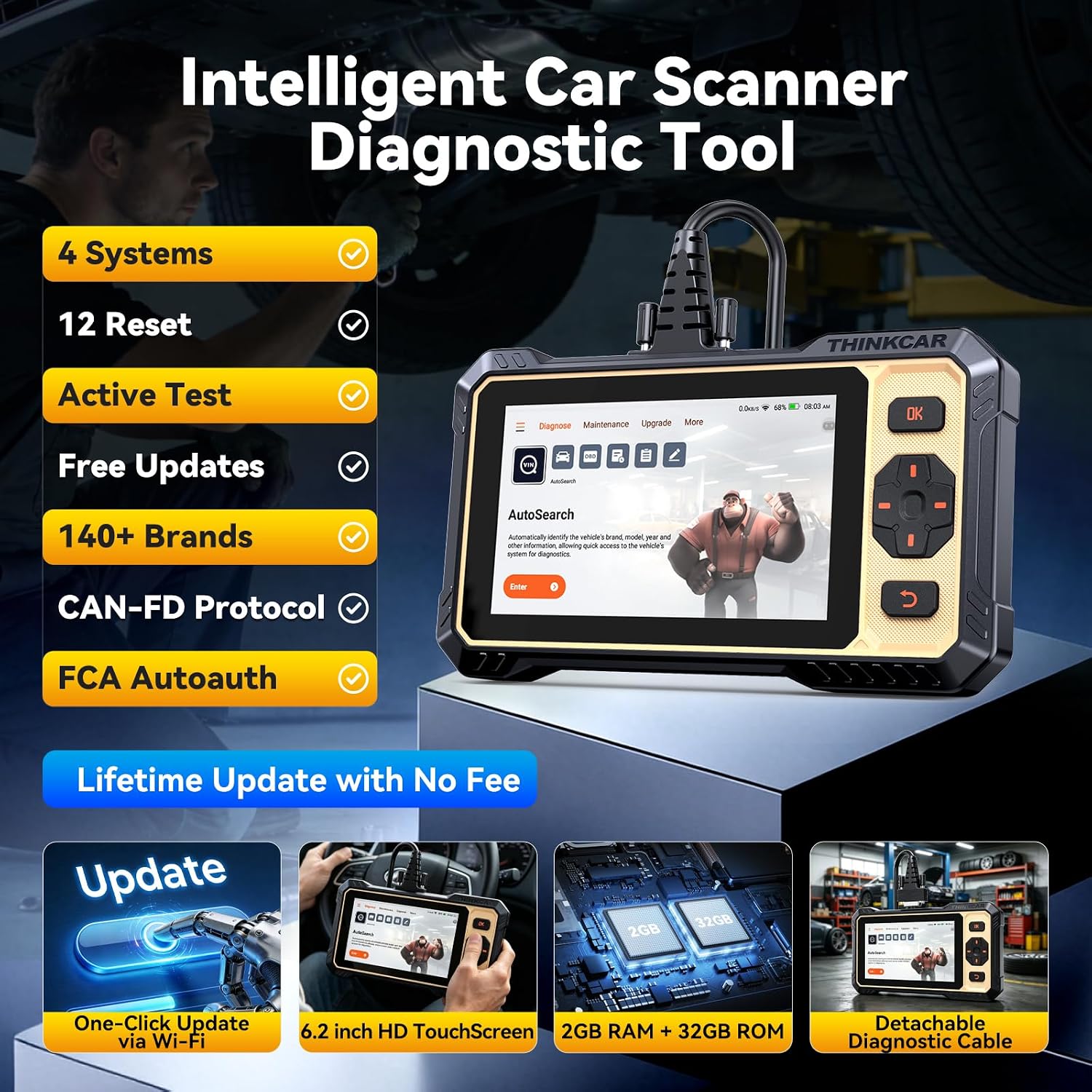 THINKSCAN 662 Bidirectional OBD2 Scanner with Active Test view 2