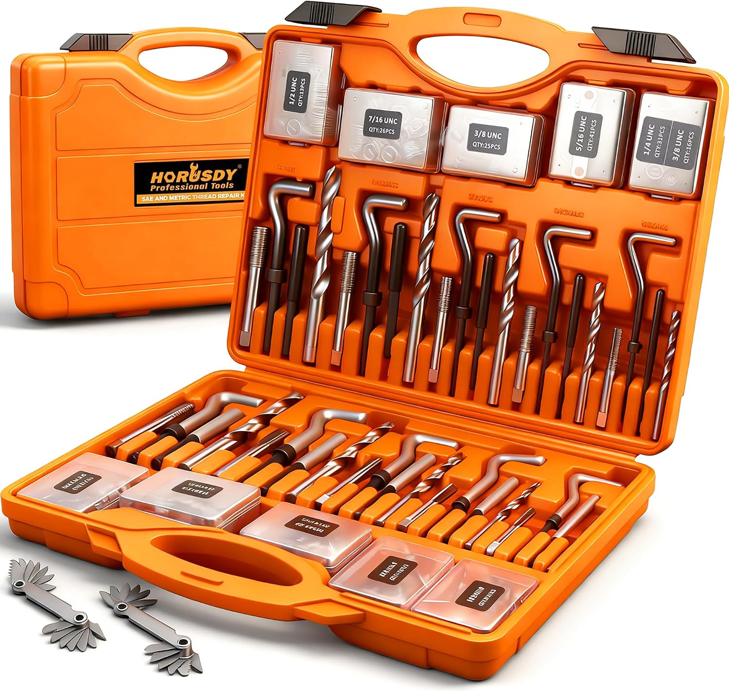 Thread Repair Kit 348-Piece Metric and SAE Helicoil Set