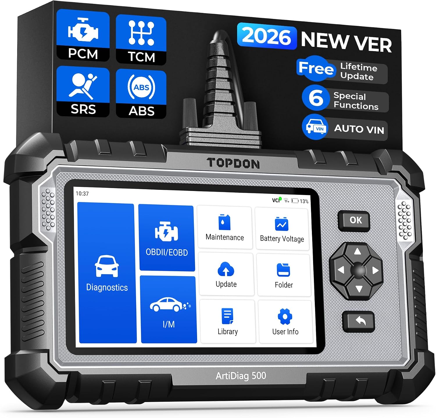 TOPDON AD500 OBD2 Scanner - Engine ABS SRS Transmission Diagnostics