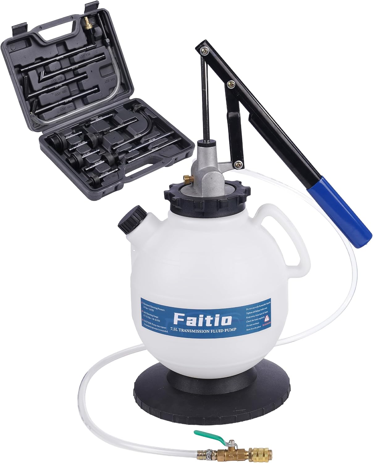 Transmission Fluid Fill Pump 7.5L with 15 ATF Adapters