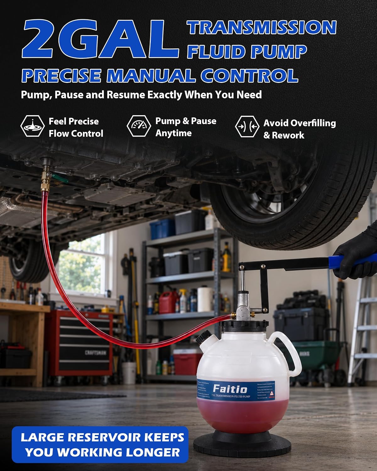 Transmission Fluid Fill Pump 7.5L with 15 ATF Adapters view 2