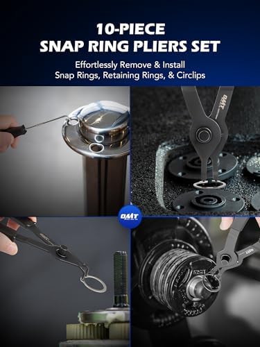 Transmission Snap Ring Pliers Set, 10pc Straight and Bent view 2