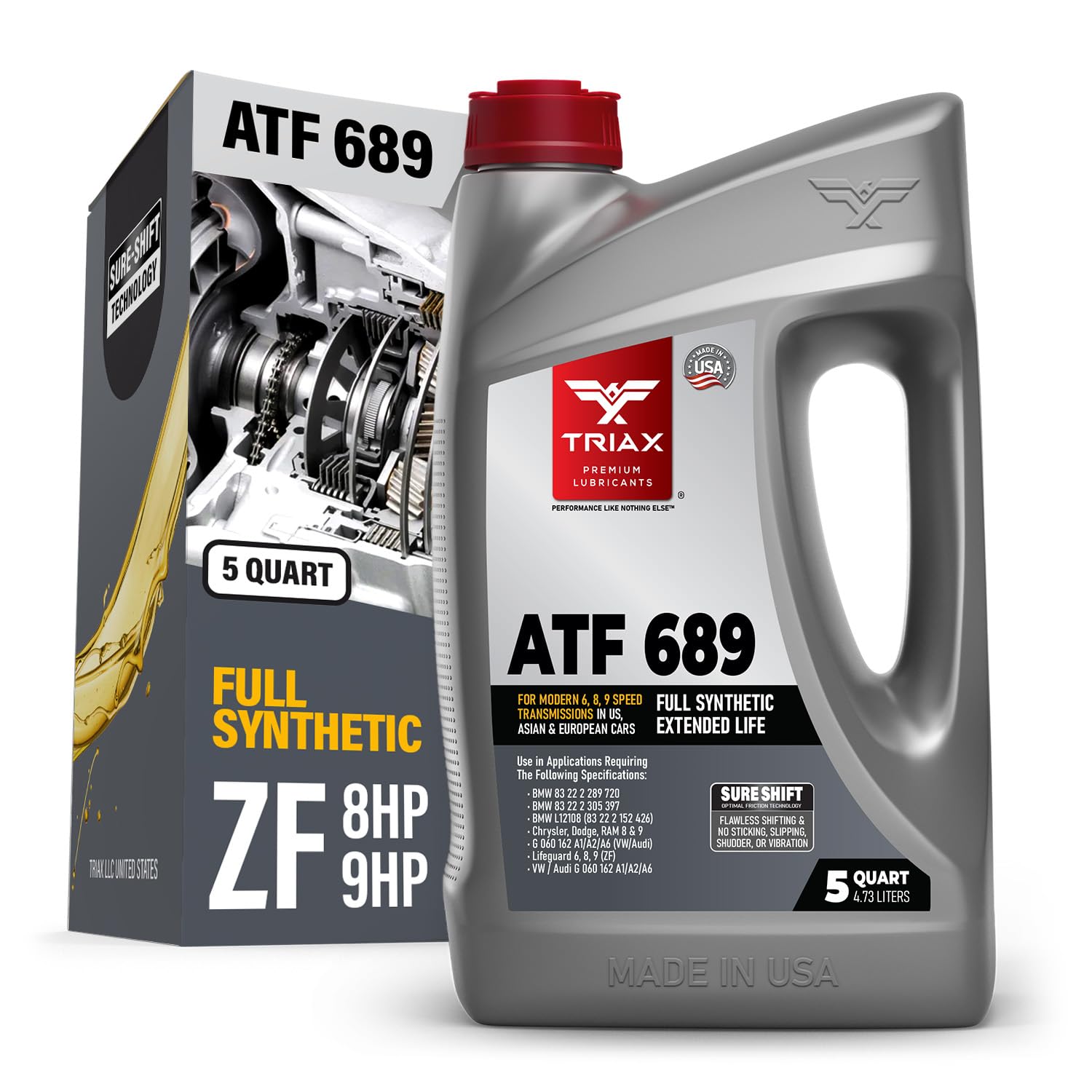Triax ATF 689 Full Synthetic ZF 6HP/8HP/9HP ATF, 5 Quart