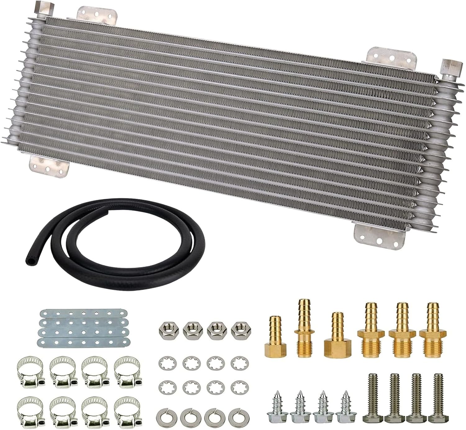 Tru-Cool LPD47391 40,000 GVW Heavy-Duty Stacked-Plate Transmission Oil Cooler with Mounting Hardware