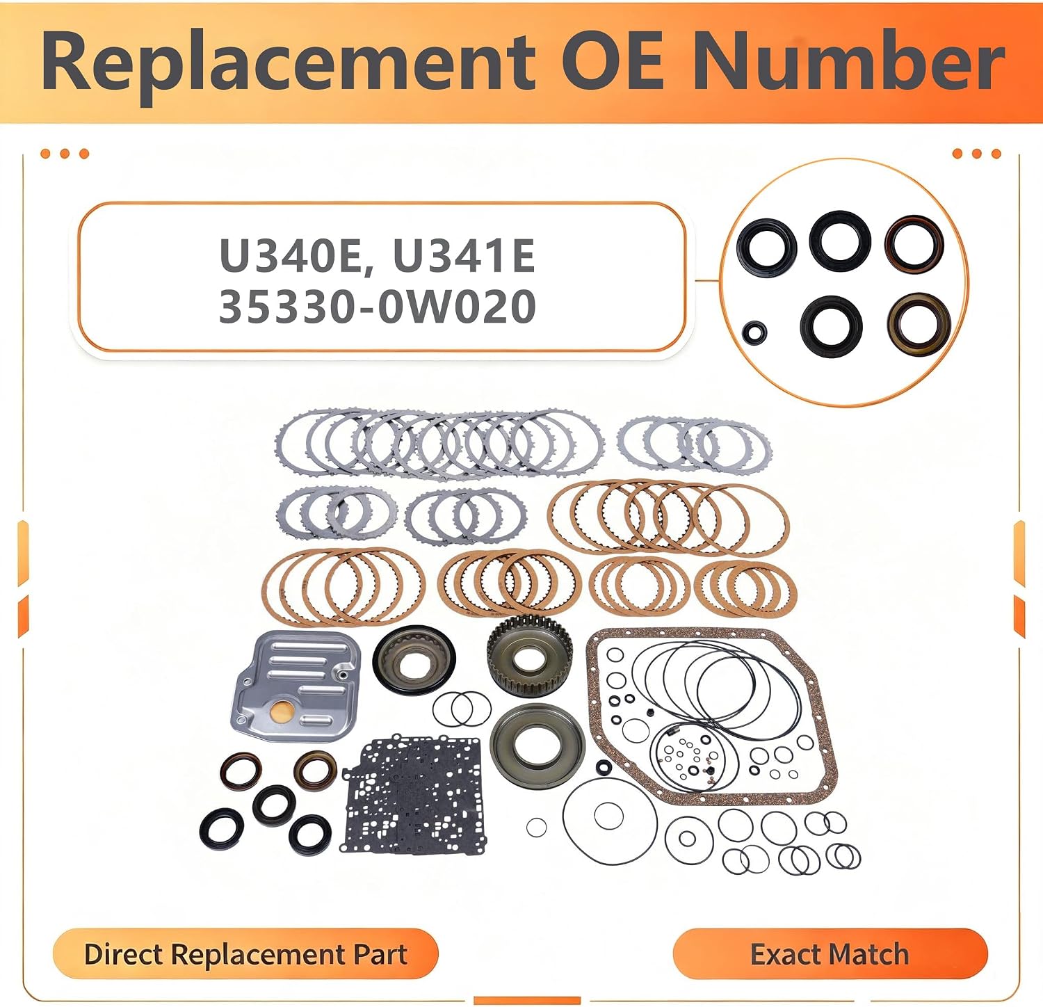 U340E Transmission Master Rebuild Kit with Piston Kit view 3