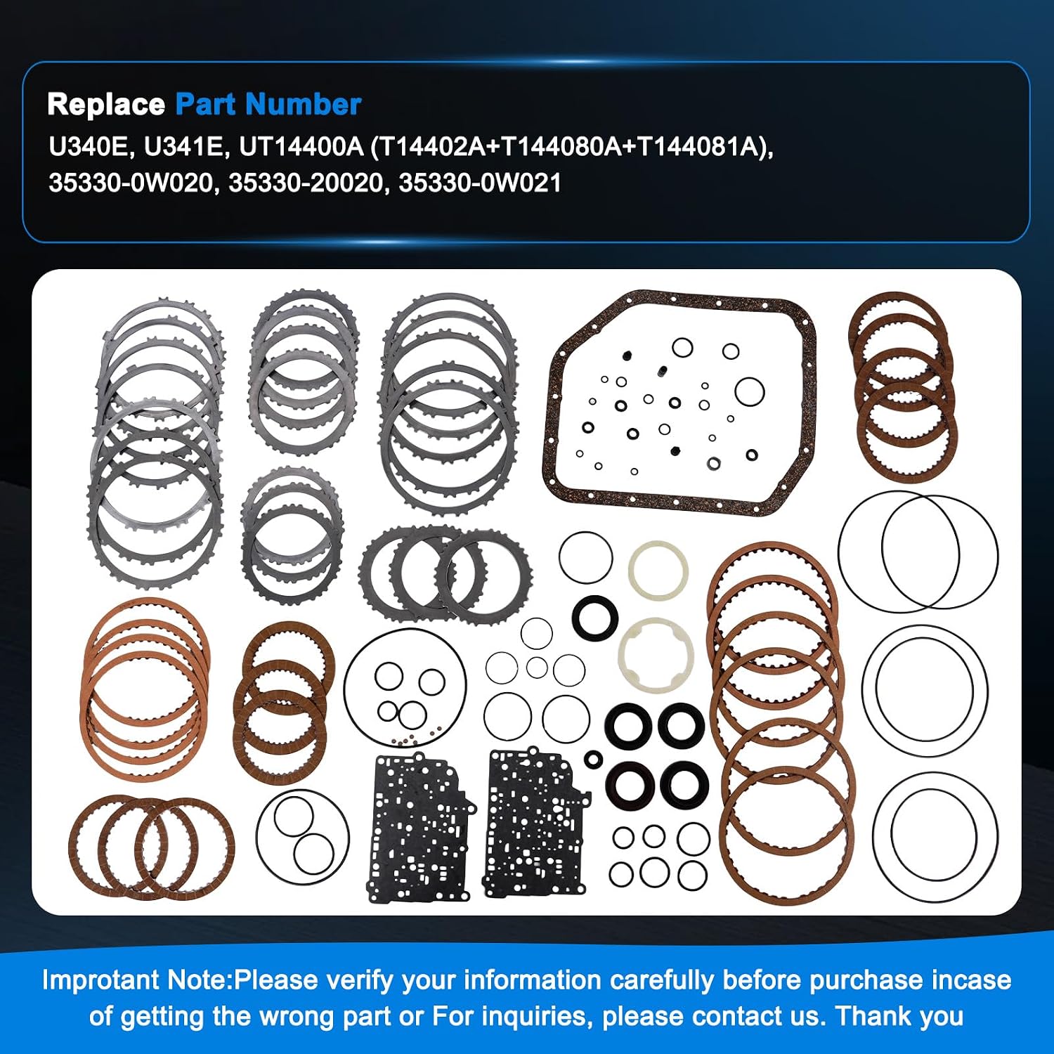 U340E Transmission Master Rebuild Kit for Toyota Echo and Yaris view 3