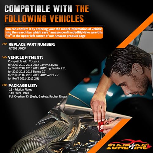 U760E Transmission Master Rebuild Kit for Camry and Highlander view 2