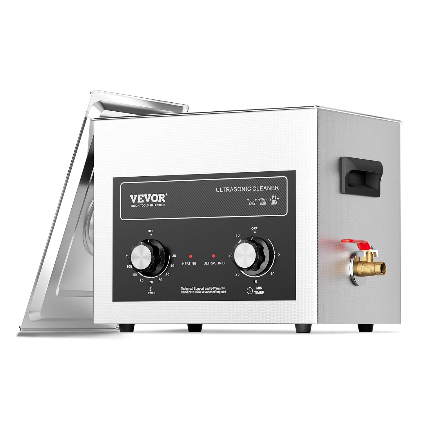 10L Ultrasonic Parts Cleaner, Heated 40kHz Digital Bath