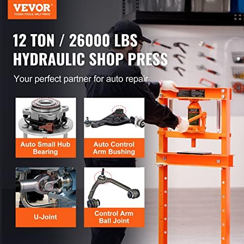 12-Ton Hydraulic Shop Press H-Frame with Movable Plates view 3