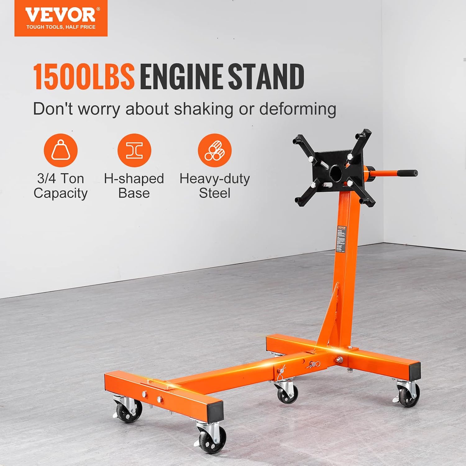 VEVOR 1500 lb 3/4 Ton Folding Rotating Engine Stand view 2
