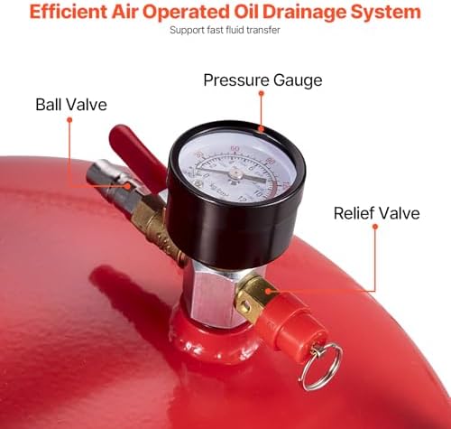 20-Gallon Air-Operated Waste Oil Drain Tank, 38-65in Adjustable view 3