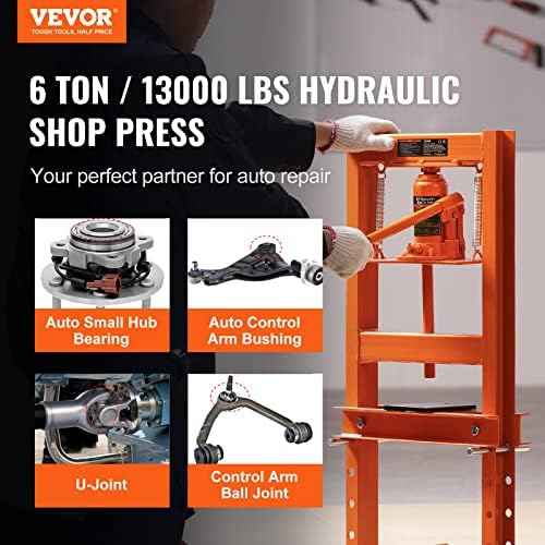 VEVOR 6-Ton H-Frame Hydraulic Shop Press with Plates view 3