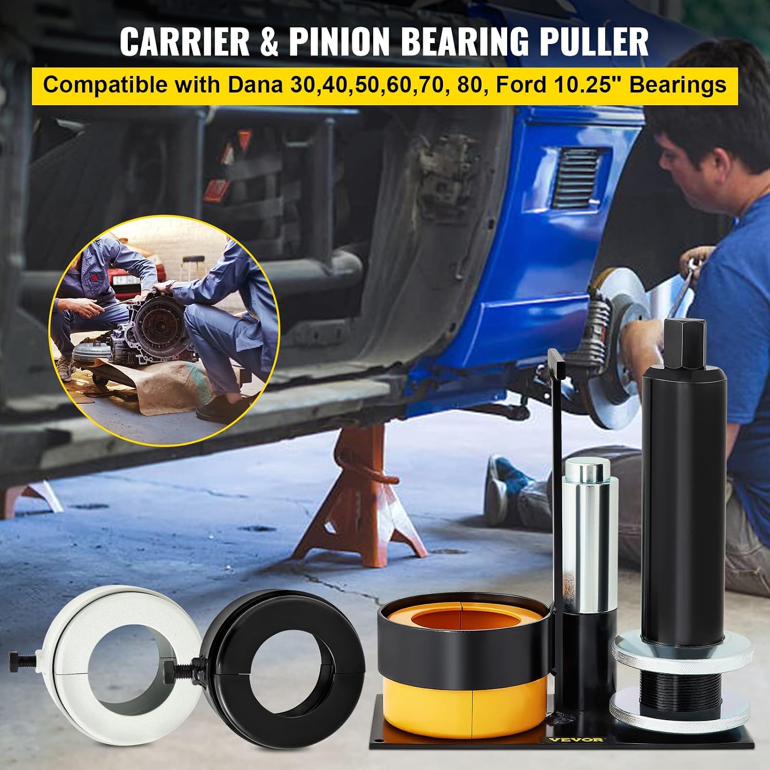 Dana 30/60/70 Carrier & Pinion Bearing Puller, 3 Clamshells view 2