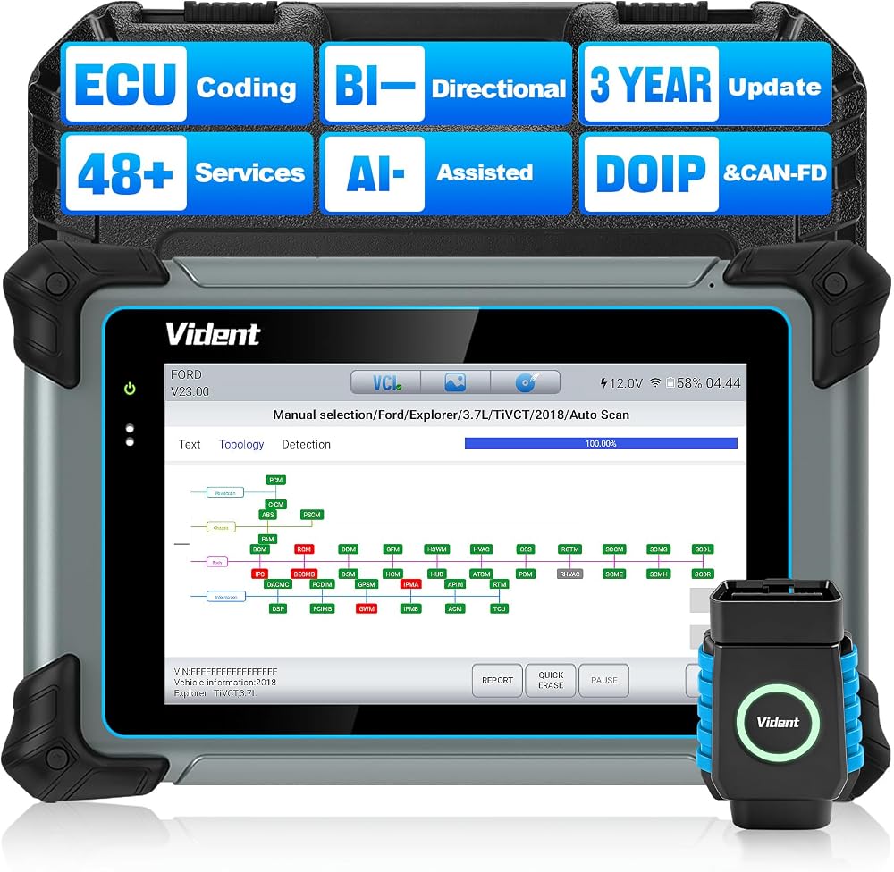 VIDENT 7-Inch Bidirectional Scanner with ECU Coding