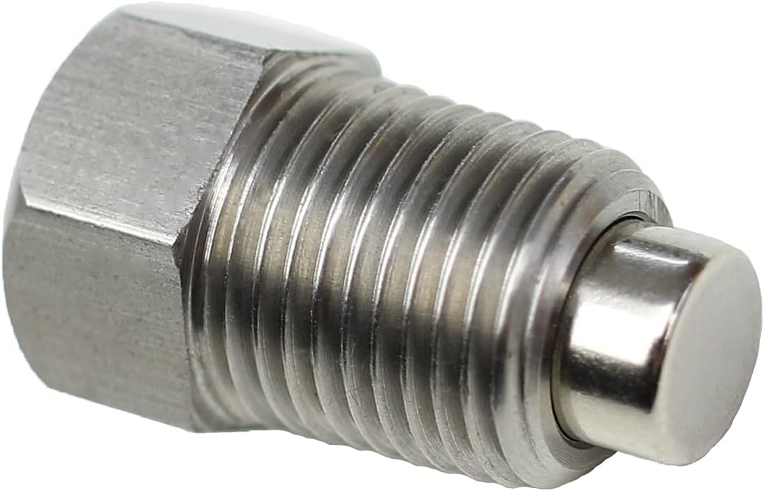 Stainless Steel Magnetic Transmission Drain Plug for GM 6T70 / 6T75, Made in USA (Replaces 8654382 / 444613)