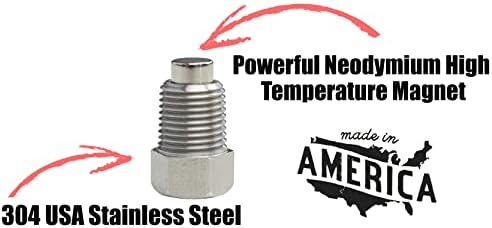 Stainless Steel Magnetic Transmission Drain Plug for GM 6T70 / 6T75, Made in USA (Replaces 8654382 / 444613) view 2