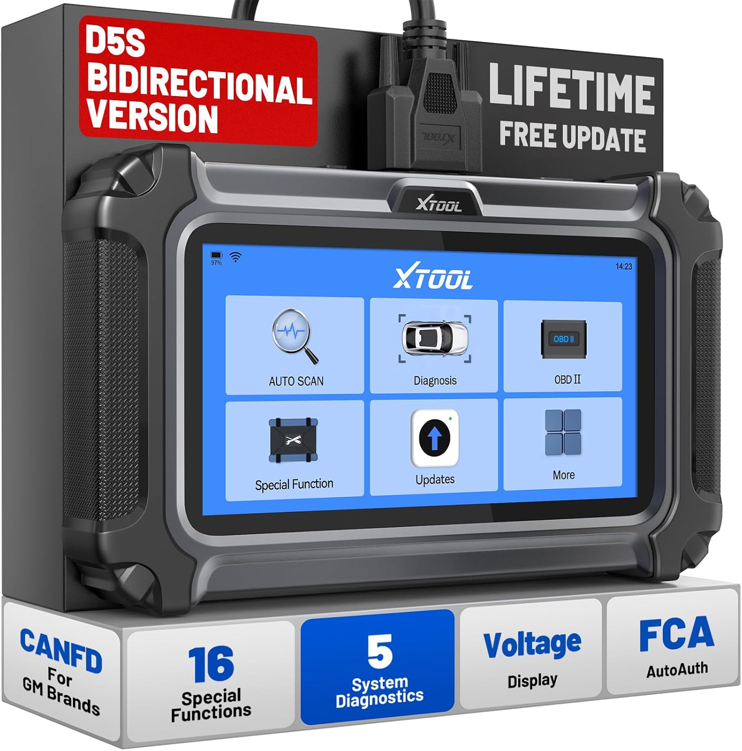 XTOOL D5X Bidirectional Scan Tool with Transmission Resets