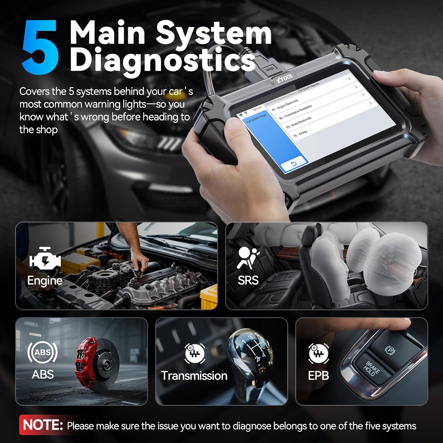 XTOOL D5X Bidirectional Scan Tool with Transmission Resets view 3