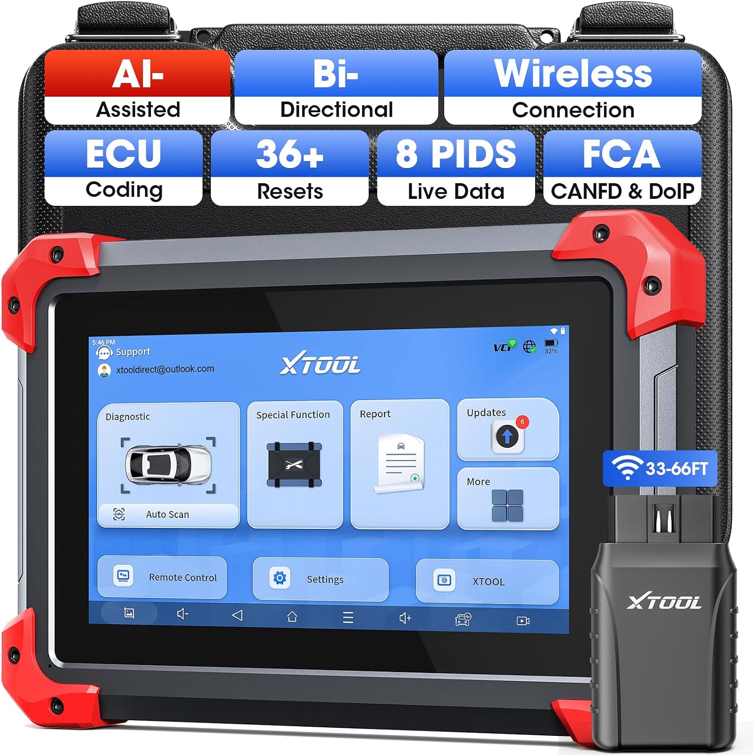 XTOOL D7BT Bidirectional Scan Tool with ECU Coding
